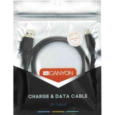 Дата кабель USB 2.0 AM to Type-C 1.8m 1A black Canyon (CNE-USBC2B) Винница