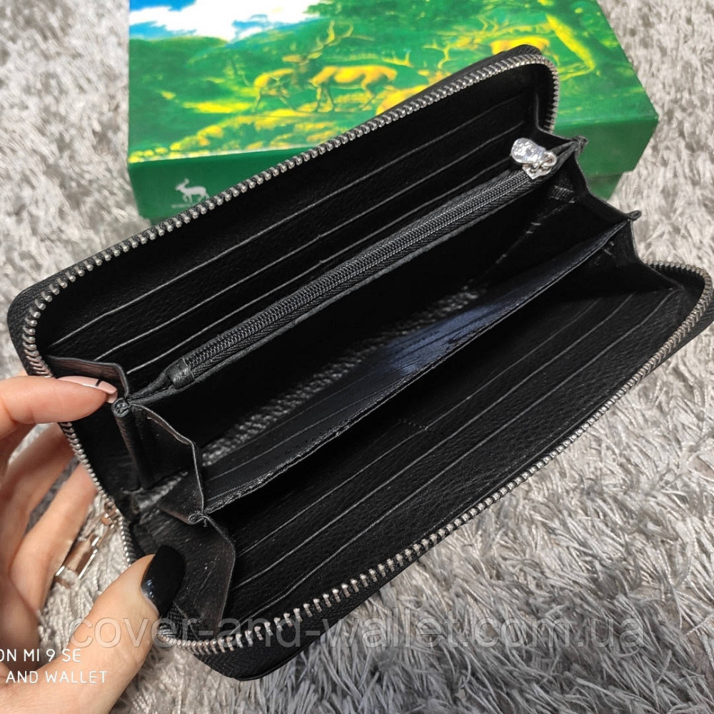 Чорний шкіряний гаманець клатч на змійці та магнітах Marco Coverna MC 6054 Київ - фото 4