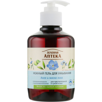 Гель для вмивання Зелена Аптека Ніжний Алое та олія льону 270 мл (4823015907821) Вінниця - фото 1