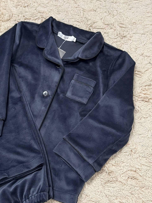 Дитяча велюрова тепла піжама одна кишеня Графітовий ч/к 110-116 Харків - фото 3