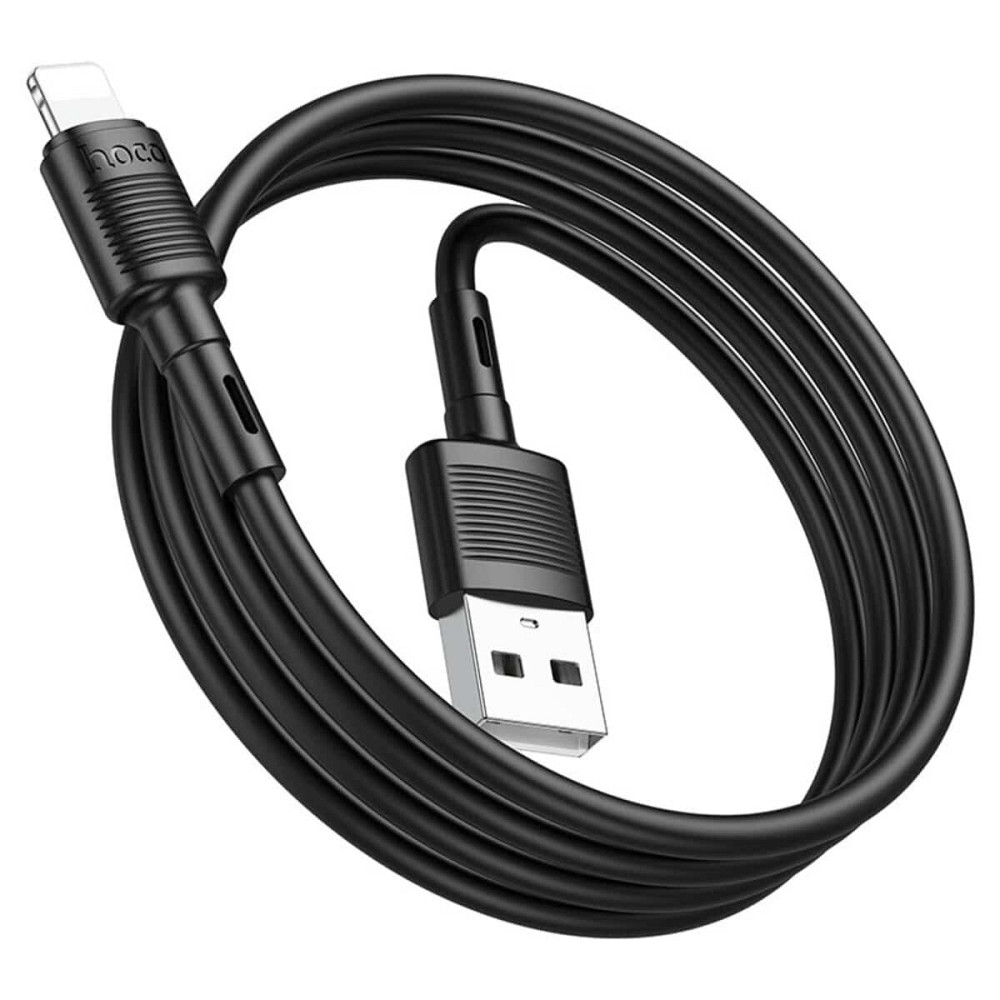 Кабель HOCO X83 USB to iP 2.4A, 1m, PVC, PVC connectors, Black Київ - фото 3