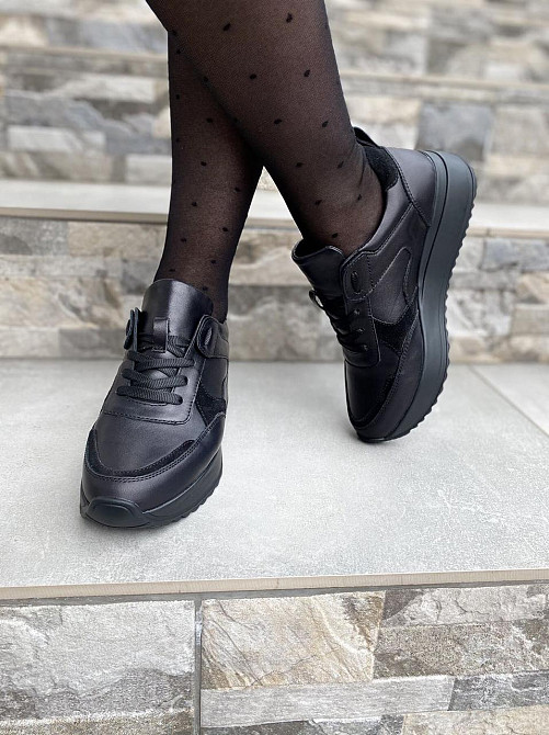 EMELI Кросівки жіночі EMELI 055 чорні (весна-осінь, шкіра+замша натуральна) (4394) лише 36р.38р Коломыя - изображение 9