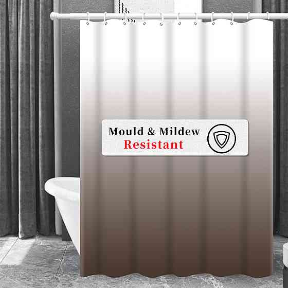 Шторка для ванны из полиэстера водонепроницаемая Bathlux 180x180 см с кольцами, занавеска для ванной комнаты Каменец-Подольский