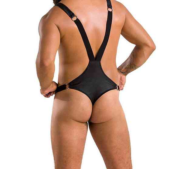 Мужское боди с люверсами Passion 028 HARRY S/M Black, экокожа, на лямках Sex Aura Киев