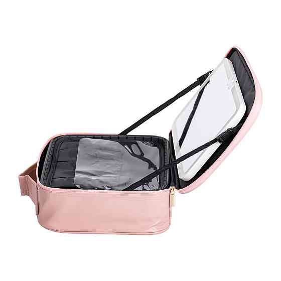 Yiwu Органайзер косметичка з еко шкіри з дзеркалом та підсвічуванням 26×22×9 см HP-10-2AP Коломыя