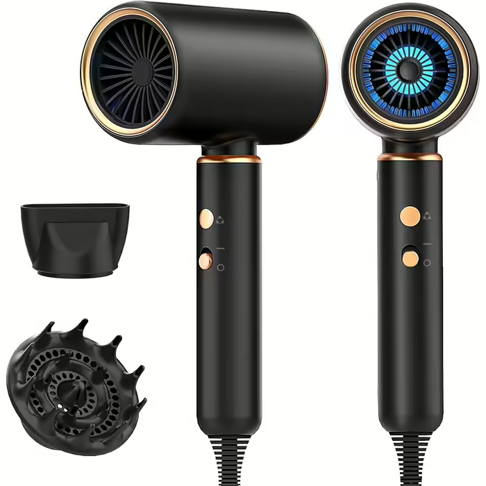 Фен для волосся JANOLTY Professional 2400W з іонізацією, дифузором та концентратором: 4 режими тепла, турбо-двигун Київ - фото 2