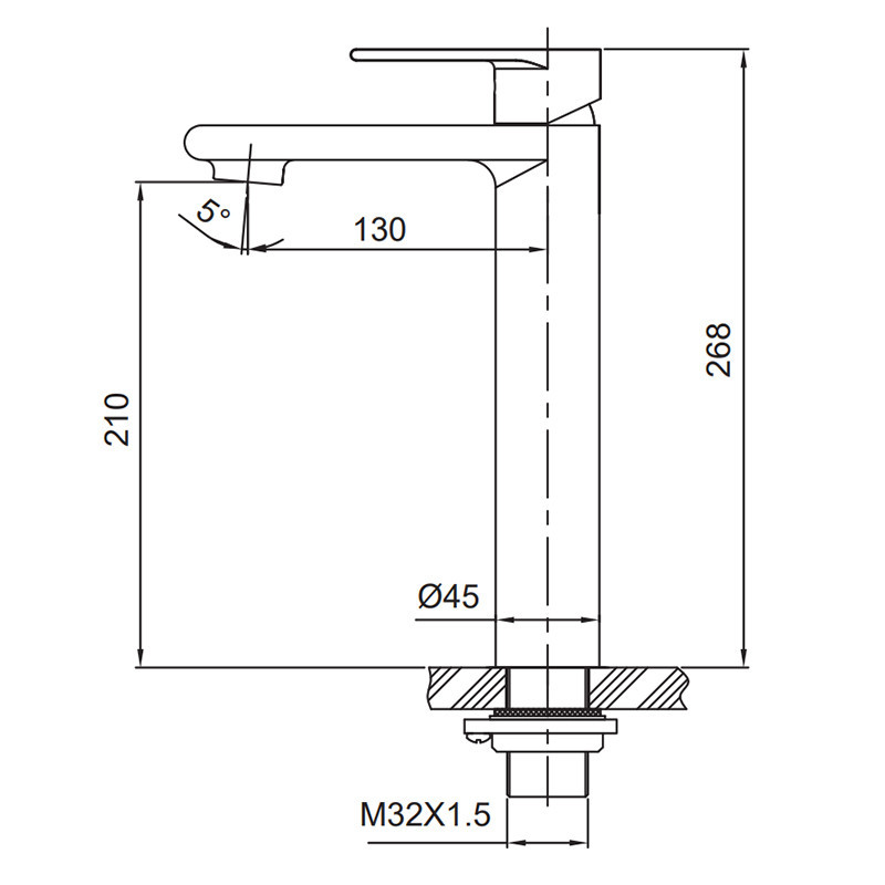 Высокий смеситель для умывальника Koer KI-11015-02 из нержавеющей стали цвет нерж (KR4782) Харьков - изображение 8