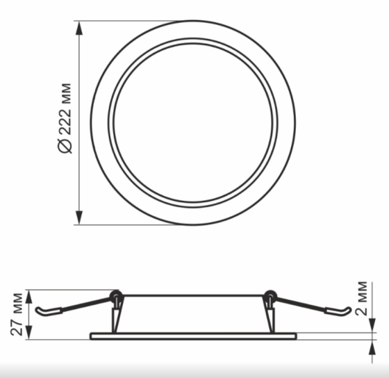 LED Панель врізна кругла 20W 5000К VL-DLBR-205 Videx Житомир