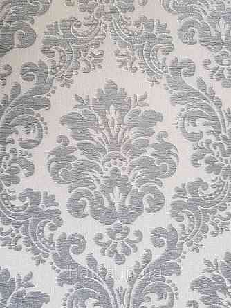 Шпалери вінілові на флізеліні Rasch Trianon Xlll 0.53х10 класика структурні вензель розетки чорні на бежевому Київ