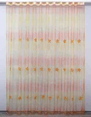 Тюль органза з вишивкою колір помаранчевий 1365т Київ