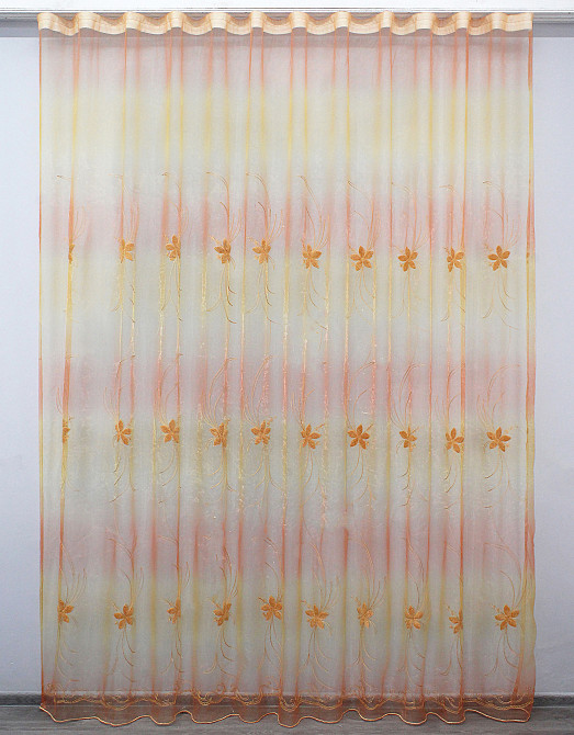 Тюль органза з вишивкою колір помаранчевий 1365т Київ - фото 3