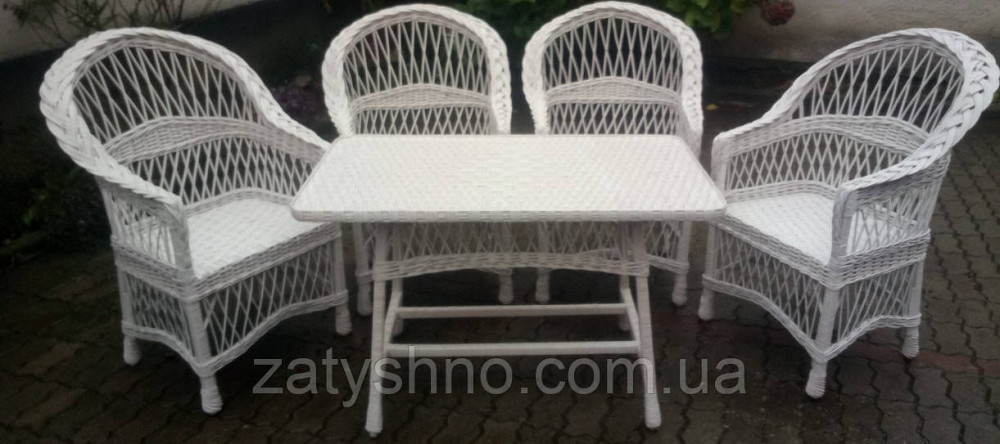 Белая плетеная мебель из лозы на балкон Киев - изображение 4