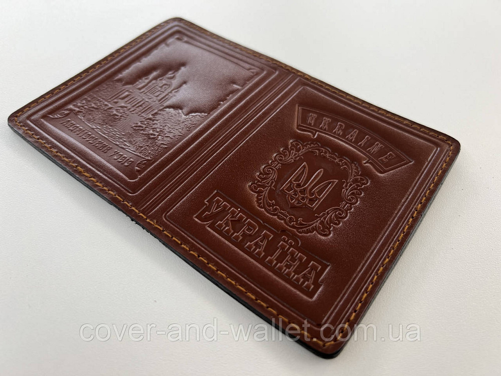 Патріотична обкладинка на id паспорт з натуральної шкіри Київ - фото 9