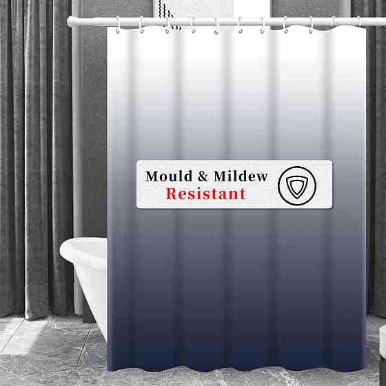 Шторка для ванны из полиэстера водонепроницаемая Bathlux 180x180 см с кольцами, занавеска для ванной комнаты Каменец-Подольский