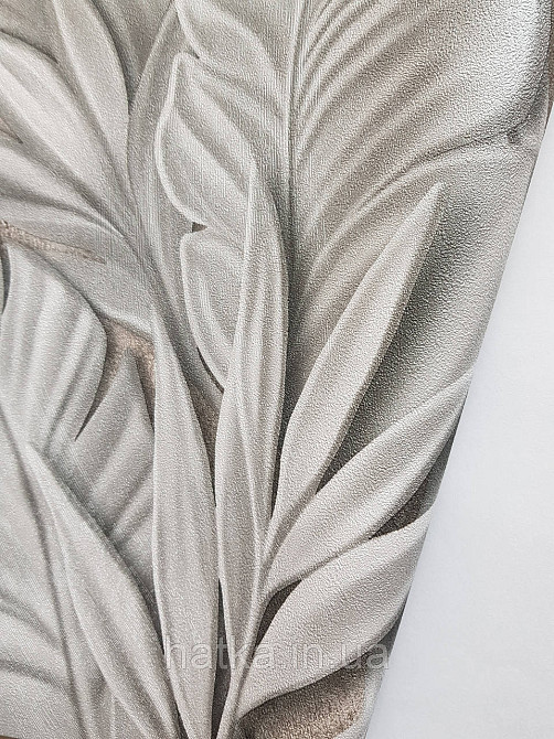 Шпалери метрові вінілові на флізеліні Sintra Vila листя гілки сірі на коричневому 533437 Київ - фото 1