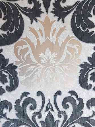 Шпалери метрові вінілові на флізелін Marburg Villa Romana класичні вензелі завитки чорні сірі бронзові Київ