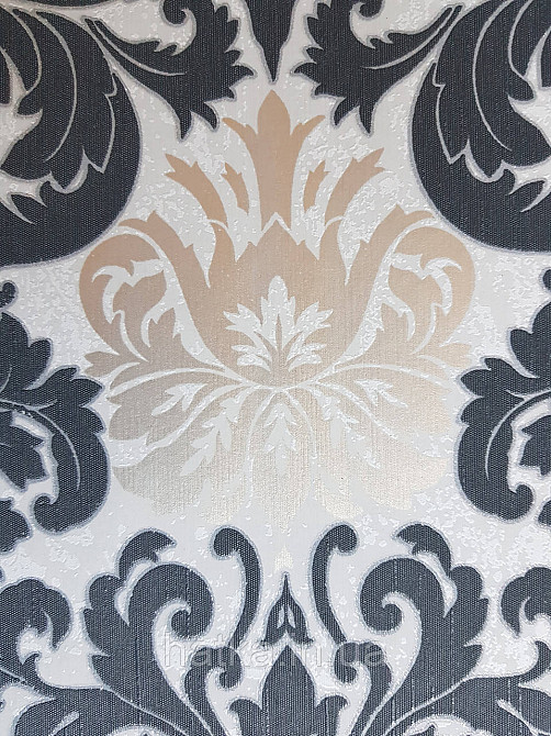 Шпалери метрові вінілові на флізелін Marburg Villa Romana класичні вензелі завитки чорні сірі бронзові Київ - фото 4