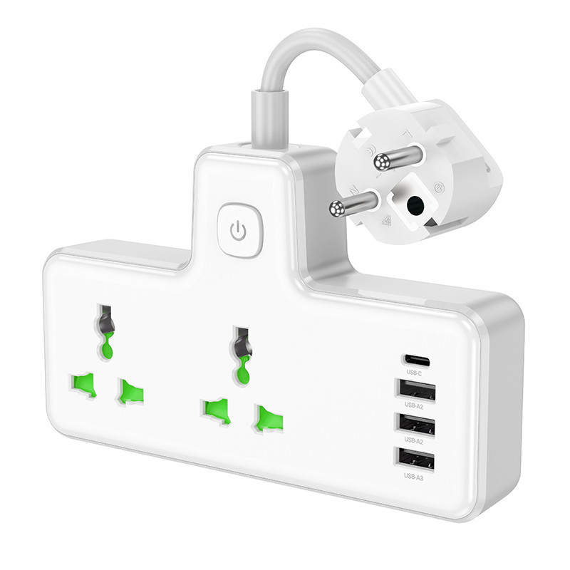 Сетевой удлинитель HOCO AC11A Voyage 2-position expansion socket(1C3A) (8.5 cm) White Киев - изображение 3