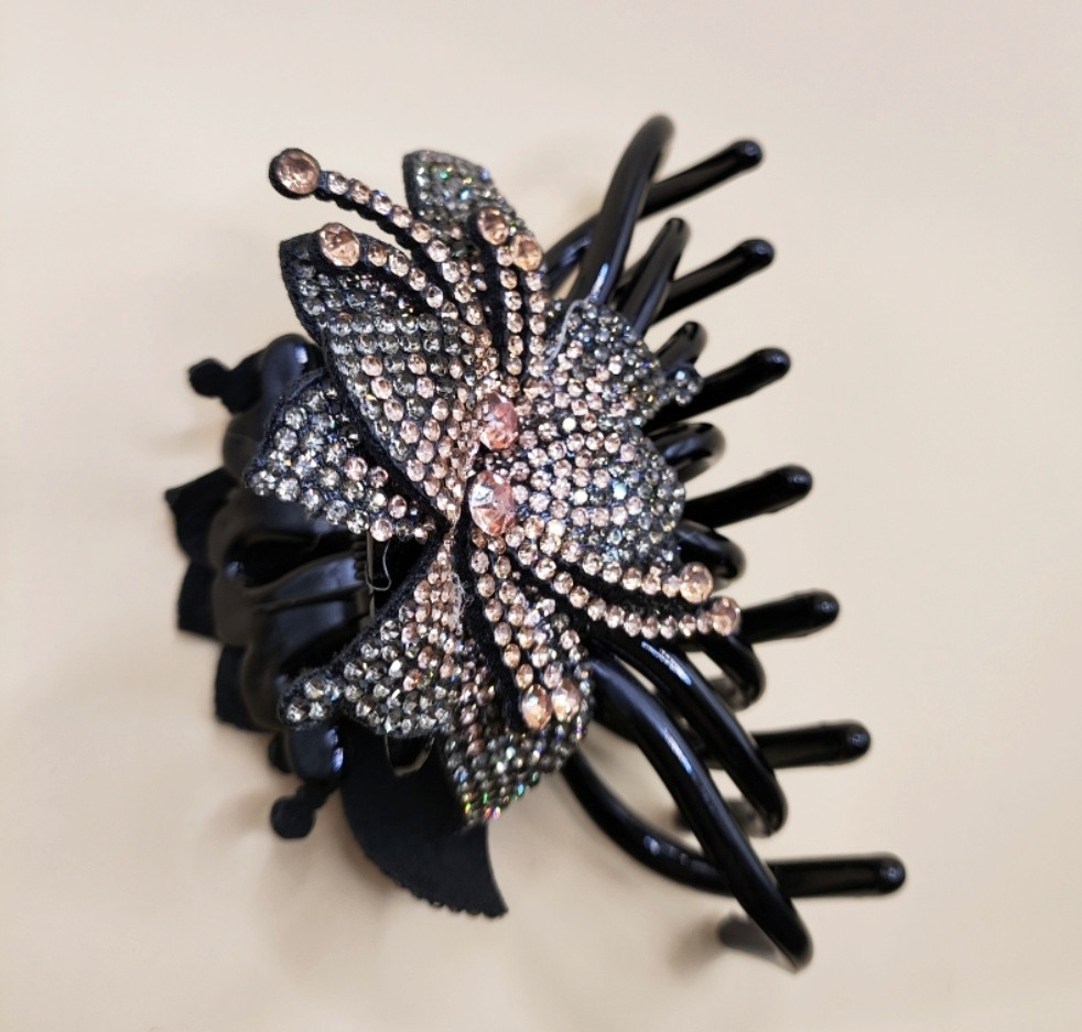 Шпилька-крабик для волосся "Квітки" Хакі Сміла - фото 4