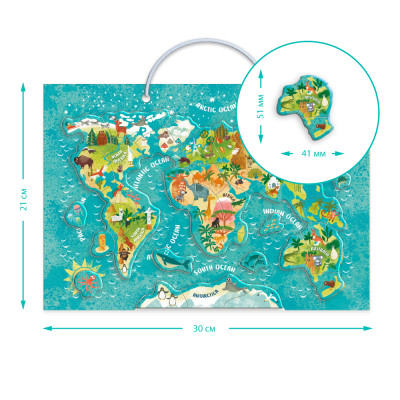 Обучающий набор DoDo Магнитная карта мира животного (200267) Винница - изображение 6