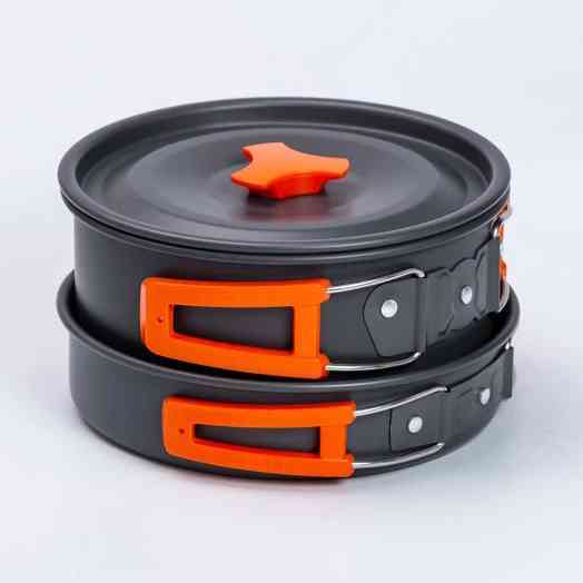 Посуда в поход, Столовый походной набор посуды, Набор посуды для похода чайник сковорода кастрюля KD-51 Ивано-Франковск