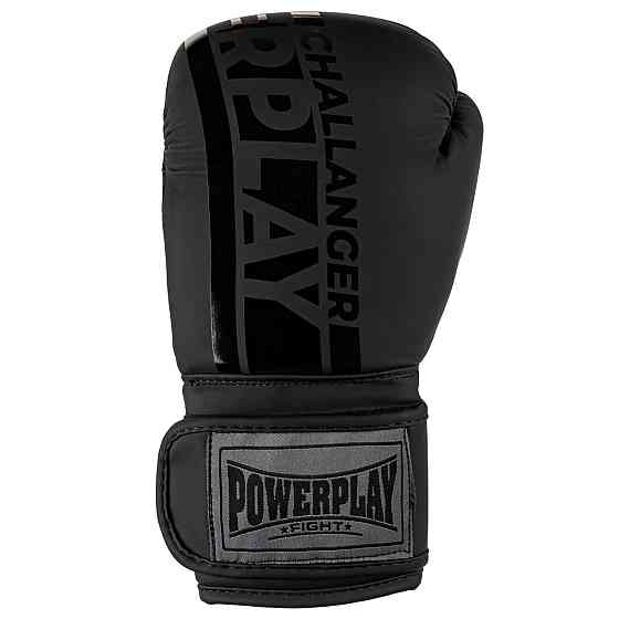 Боксерские перчатки PowerPlay 3086 Matt Challenger Черные 10 унций Киев