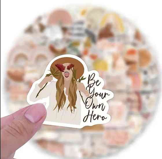 Набор наклеек с мотивационными цитатами и бохо-дизайном, 50 шт Киев