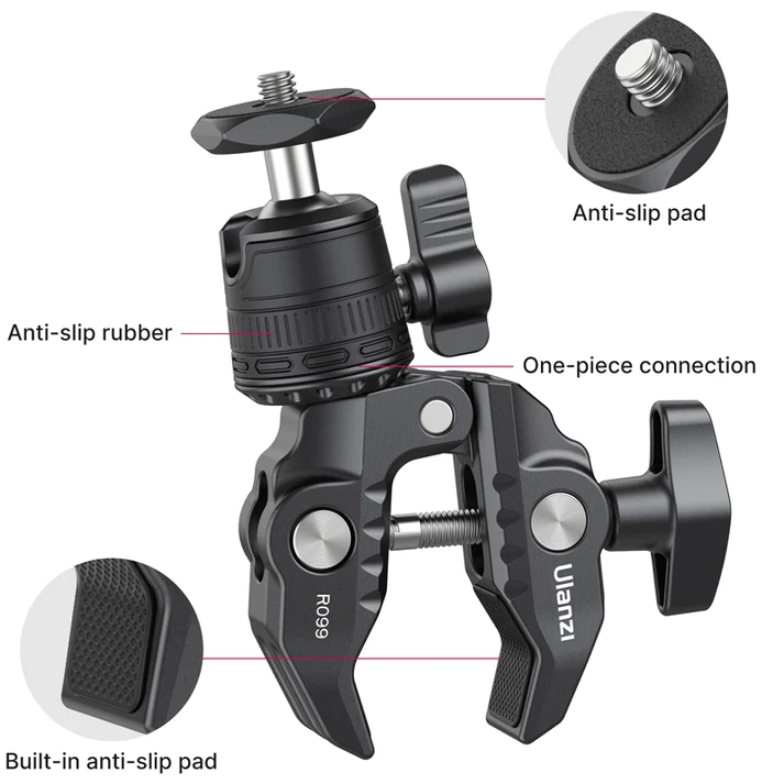 Шарнирное крепление Ulanzi R099 Ball Heads with Clamp (UV-2993 R099) Киев - изображение 7
