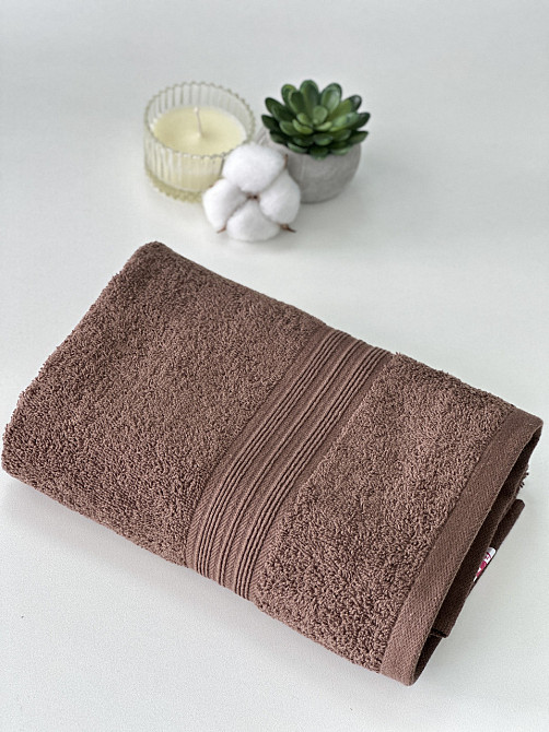 Рушник махровий Ideal Textile 500 г/м2 50х90 см в асорт. (56860390) Коричневий Чернівці - фото 2