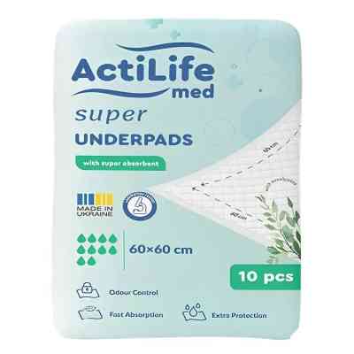 Пеленки для младенцев ActiLife Med Super 60 х 60, 10 шт (4820174981440) Винница