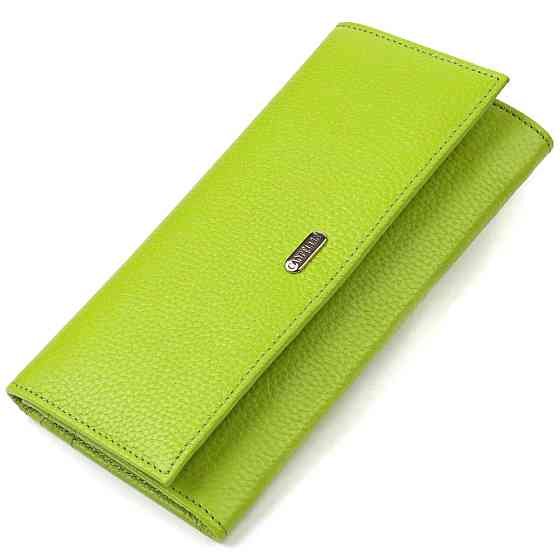Молодежный кошелек из натуральной кожи флотар CANPELLINI 21833 Салатовый Киев