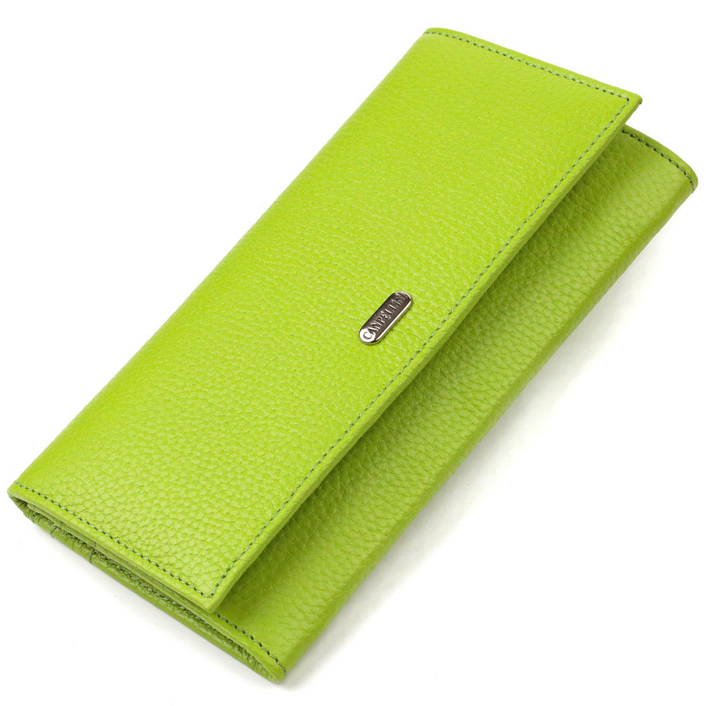 Молодежный кошелек из натуральной кожи флотар CANPELLINI 21833 Салатовый Киев - изображение 1