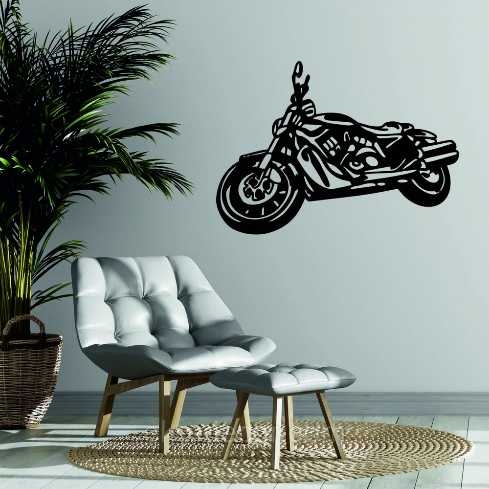 Декоративне настінне Панно «Мотоцикл» Декор на стіну 110*78 см, Чорний Київ - фото 1