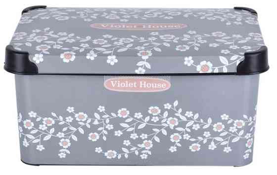 Контейнер Violet House 0647 Decor Antrasit Flower з/кр. 10 л (6832638) Киев