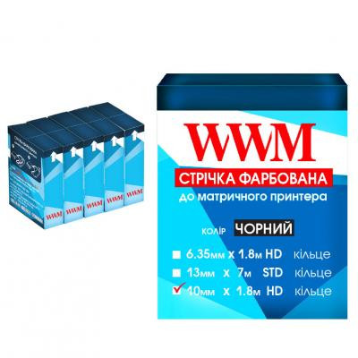 Лента к принтерам 10мм х 1.8м HD к. Black*5шт WWM (R10.1.8H5) Винница - изображение 1