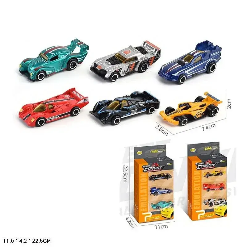 Машини набір метал арт. MH-212 (144шт/2)2види, 3машини в компл., короб. 11*4,2*22,5см, шт Київ - фото 1