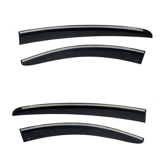 Дефлектори вікон (вітровики) з хром полосою Ford Focus 2018-2023, 4шт, SunPlex, седан/хетчбек, на скотчі Київ