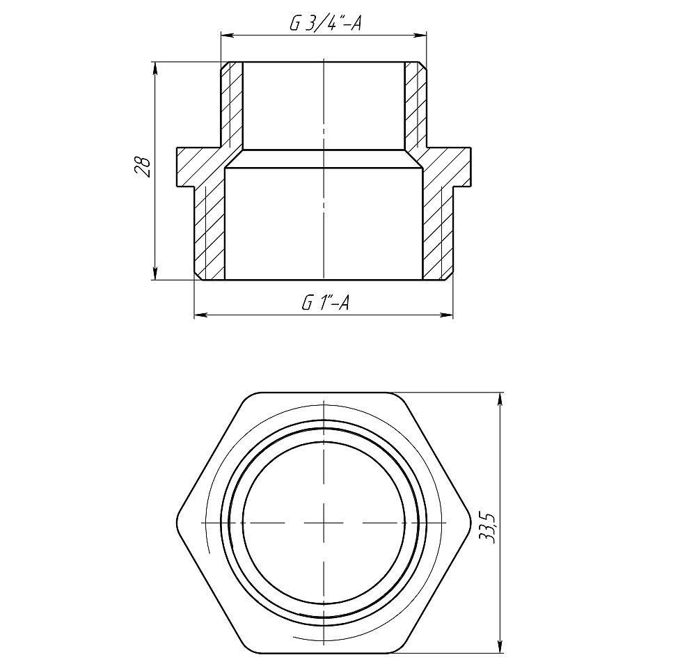 Ніпель редукційний 1″х3/4″ЗЗ латунний LN542S OPTIMUM Тернопіль - фото 3