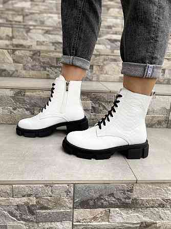 Черевики жіночі GREMMY білий дракон натуральна шкіра висота 13 см розмір 38 (4176) Коломия