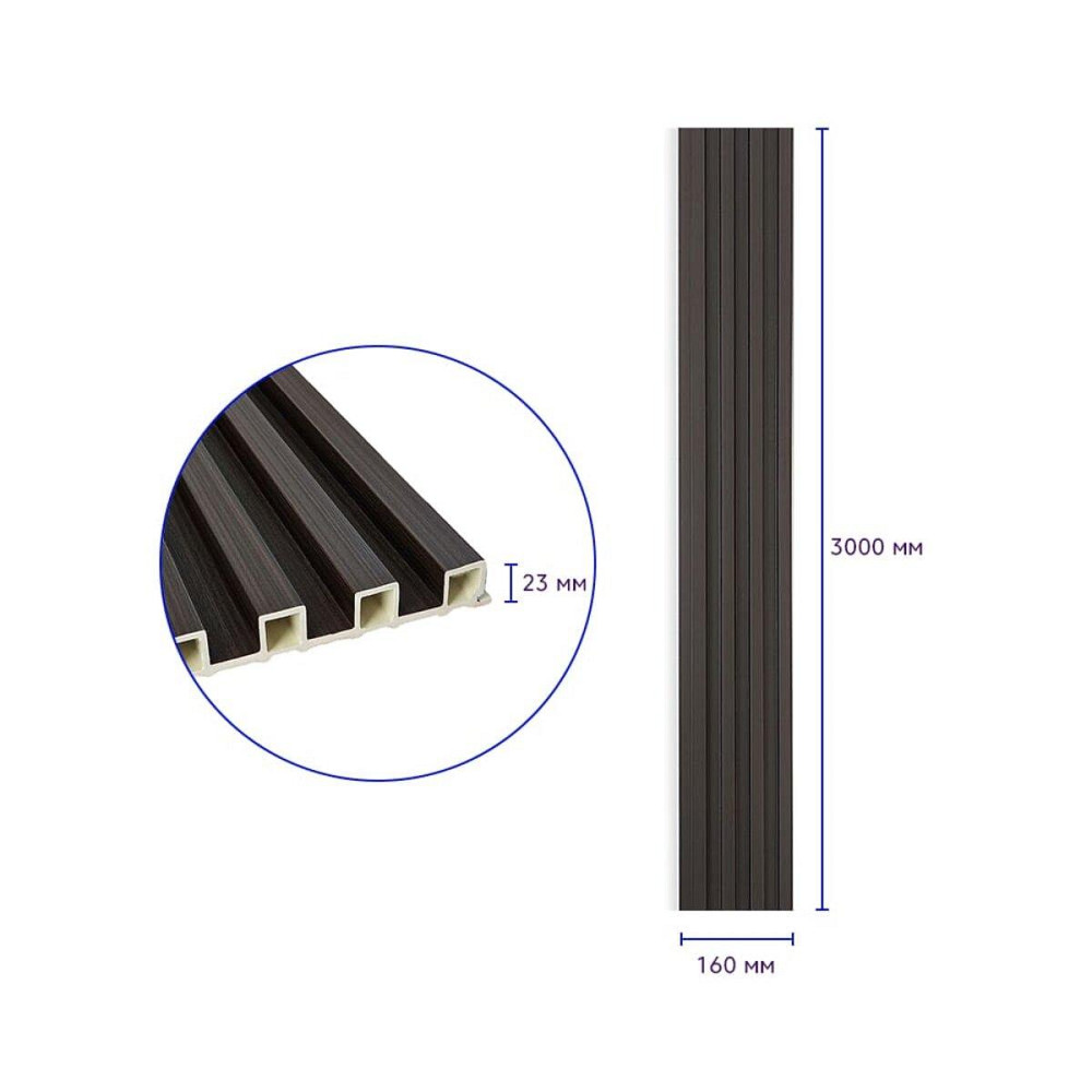 Декоративна стінова рейка Венге Київ - фото 3