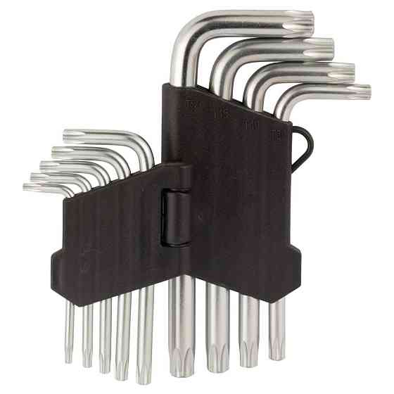 Ключи TORX 9шт T10-T50 мм CrV (короткие с отверстием) SIGMA (4022211) Ровно