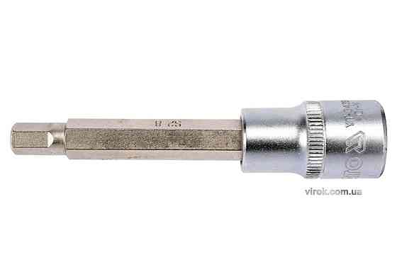 Головка торцева YATO квадрат 1/2 HEX M8, L= 100 мм. подовжена [20/120] Одеса