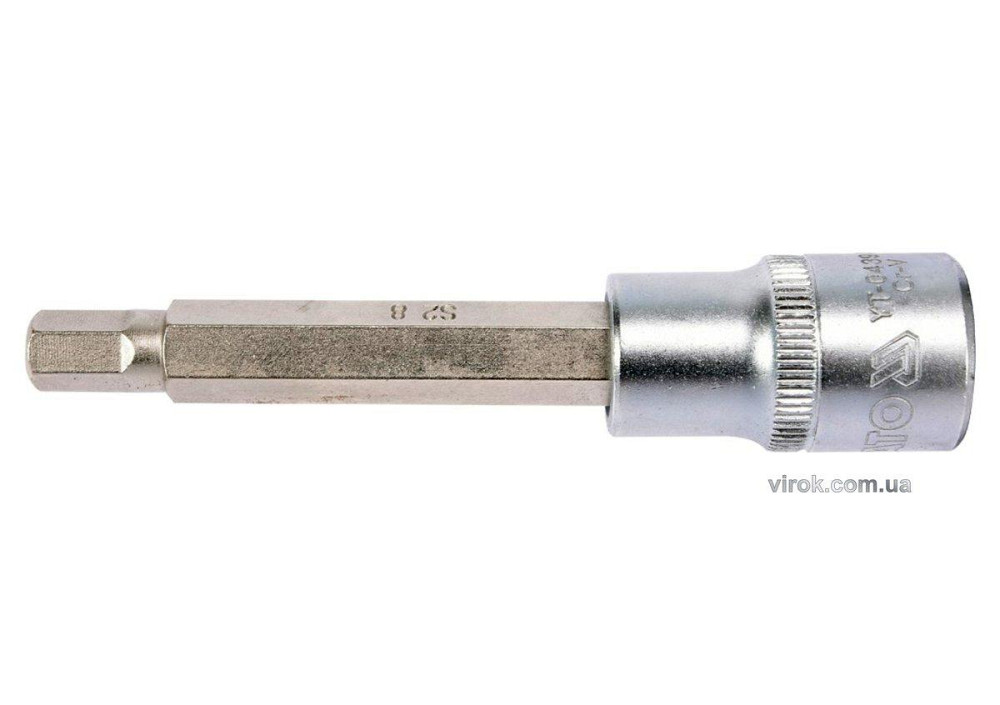 Головка торцева YATO квадрат 1/2 HEX M8, L= 100 мм. подовжена [20/120] Одеса - фото 1