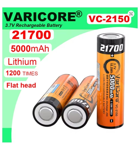 Акумулятор 21700 VariCore VC-2150 5000 mAh 3.7V B промисловий 25A Вінниця - фото 2