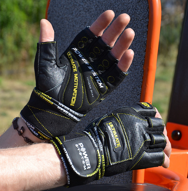 Перчатки для фитнеса Power System PS-2810 Ultimate Motivation Black/Yellow Line L Луцк - изображение 7