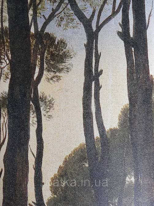 Обои виниловые Grandeco One roll one motif 1.59x2.8 панно лес деревья небо зеленые коричневые Киев - изображение 3