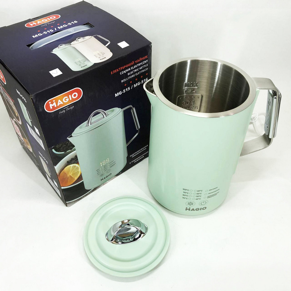 Тихий побутовий чайник Magio MG-515 1.5 л 1500 Вт, Електрочайник з індикатором включення HG-71 Івано-Франківськ - фото 6