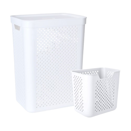 Кошик для білизни 45л з органайзером білий Simple Алеана Житомир - фото 1