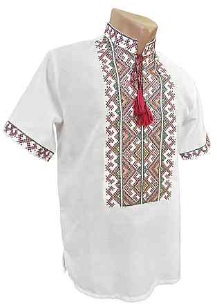 Мужская вышиванка на домотканном полотне Гармония Киев