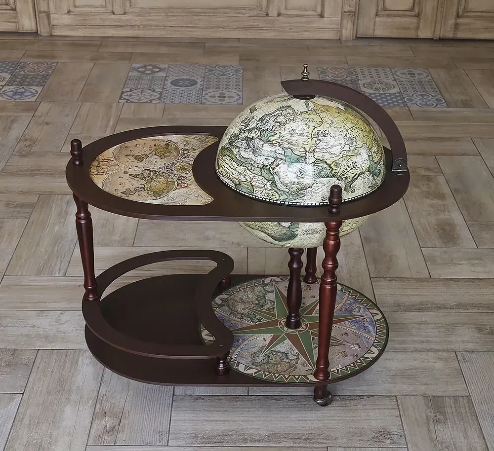 Глобус бар зі столиком Карта світу новий дизайн кремовий сфера 40 см Гранд Презент mastersem Київ - фото 3